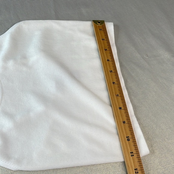 Streetwear Society Ribbed Crop White Cami Tank Top Adjustable Spaghetti Straps M - Picture 7 of 8
